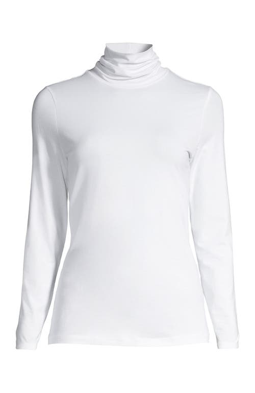 Lands' End Lightweight Jersey Skimming Long Sleeve Turtleneck In White