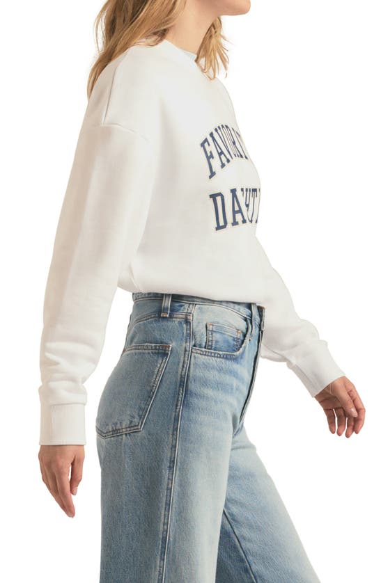 Shop Favorite Daughter Collegiate Cotton Blend Sweatshirt In White