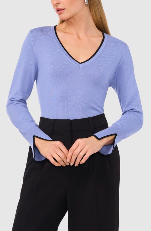 Shop Halogenr Halogen(r) Contrast Trim Sweater In Blue Blossom