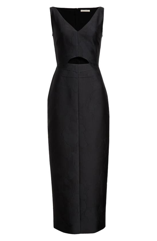 Shop Emilia Wickstead Ilyse Waist Cutout Sheath Dress In Black