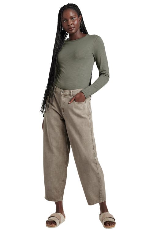 Splendid Eva Slub Top In Soft Vintage Olive Branch