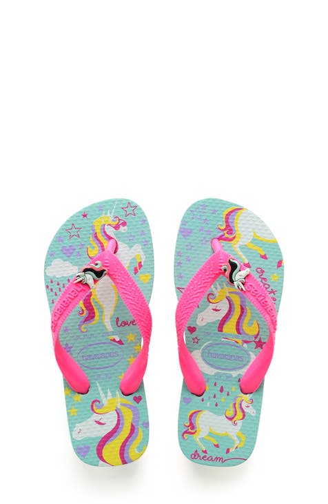 Havaianas Pink Unicorn Flip Flop Sandals Girls size 13-1