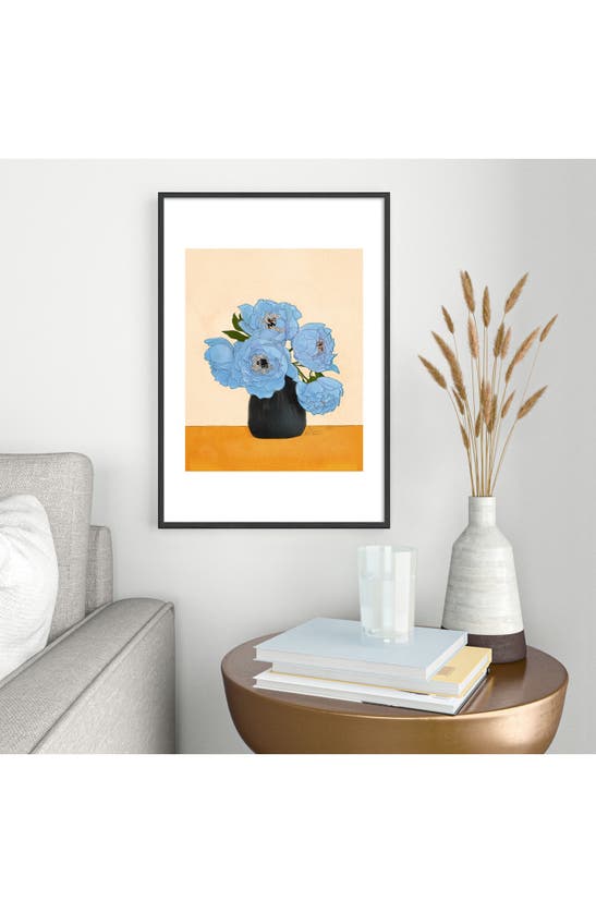 Shop Deny Designs Bouquet Gift Blue Framed Art Print In Cream