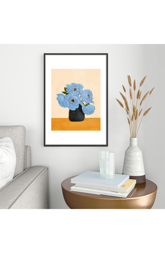 Deny Designs Bouquet Gift Blue Framed Art Print In Cream