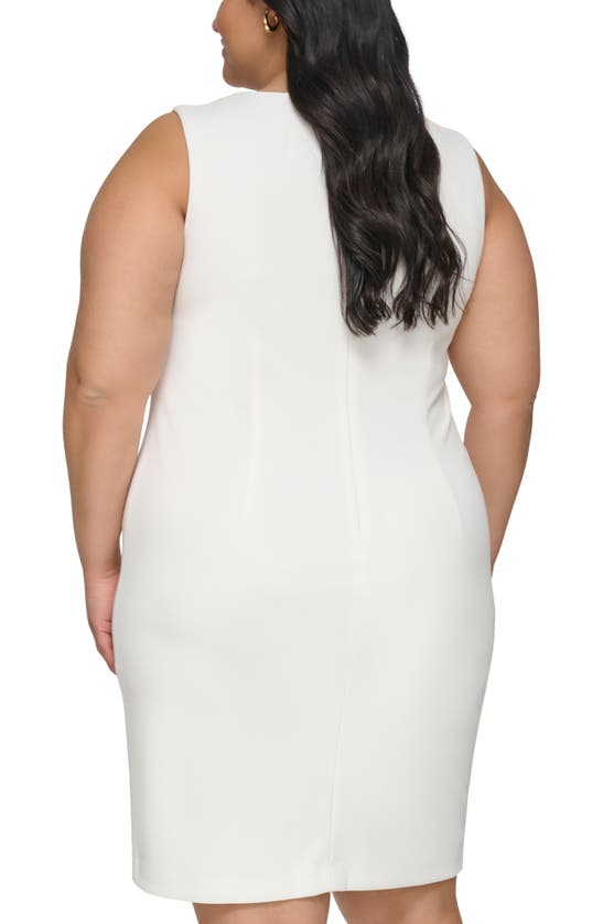Shop Calvin Klein Knot Front Sheath Dress In White