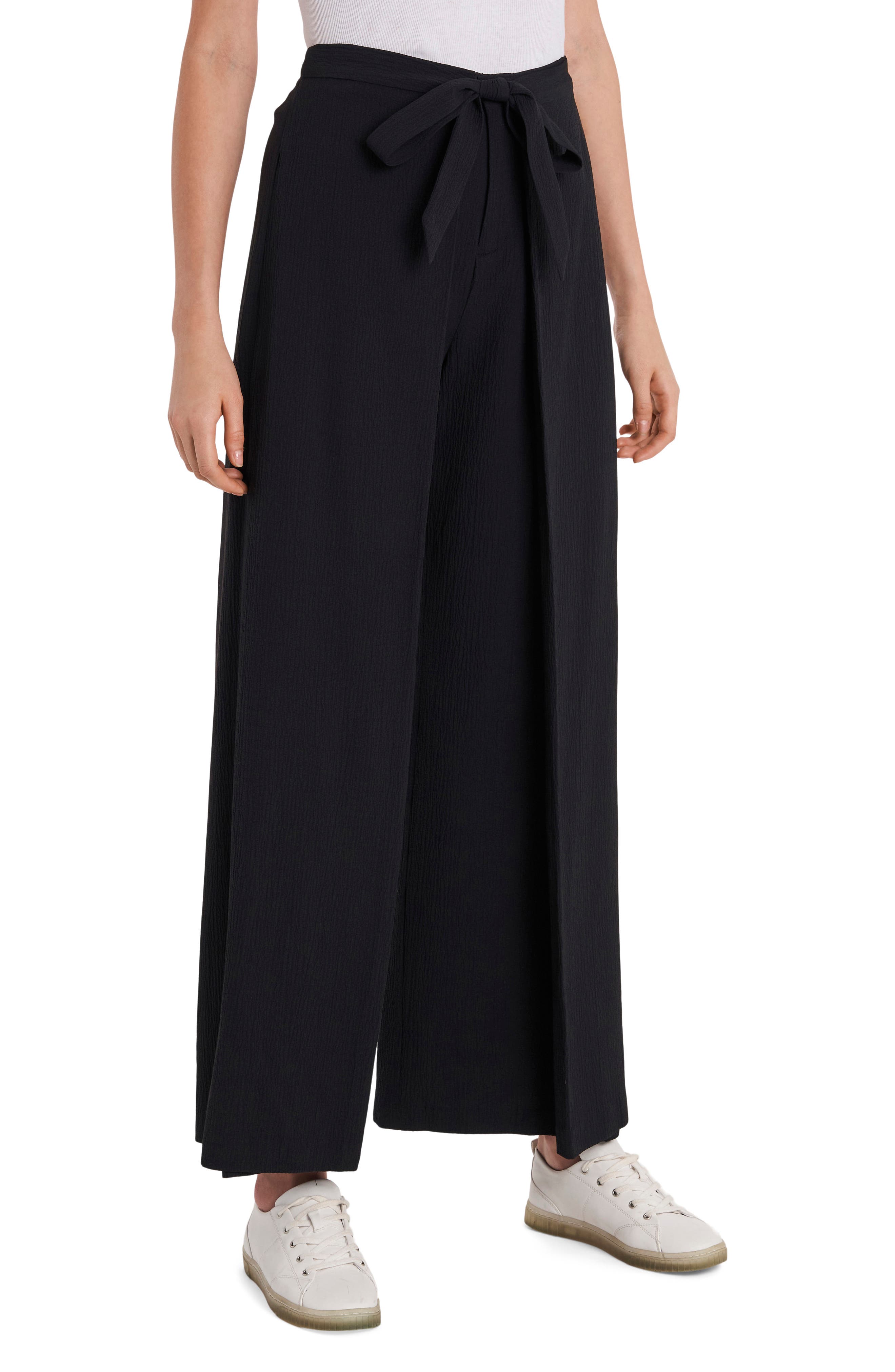 wide leg pants with tie waist