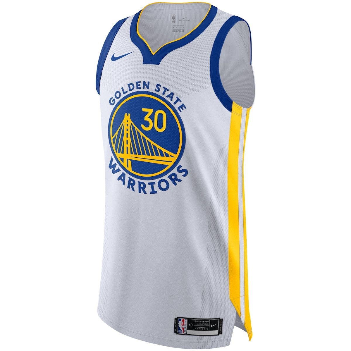 Men's Nike Golden State Warriors No30 Stephen Curry White NBA Authentic Association Edition Jersey