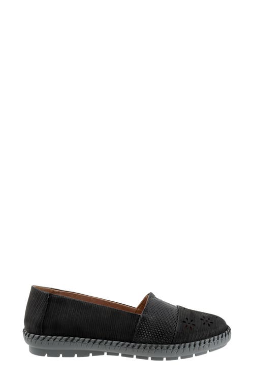 Shop Trotters Ruby Perforated Loafer In Black Nubuck