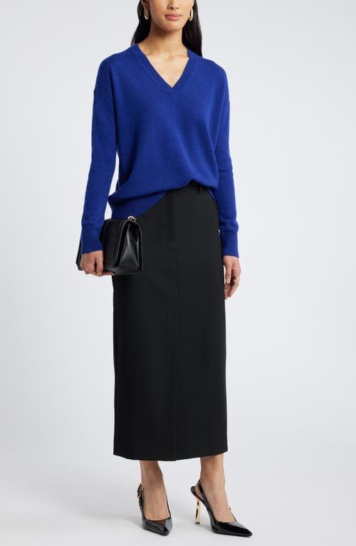 Shop Nordstrom V-neck Cashmere Sweater In Blue Beacon