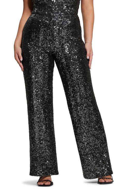River Island Black sequin high rise leggings ($70) ❤ liked on Polyvore  featuring pants, leggings, pant, tro…