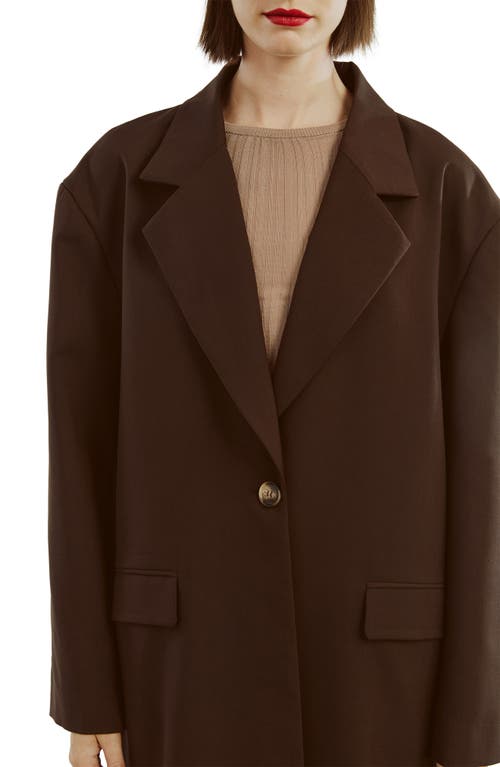 Bardot Maika Longline Coat In Dark Choco