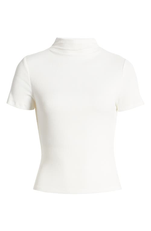 Shop Paige Blanche Mock Neck Rib Top In Ivory