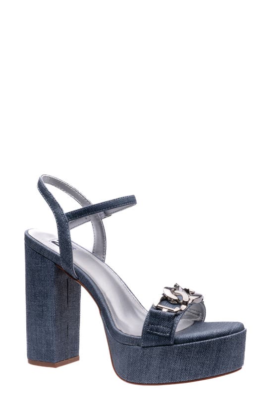 Lady Couture Darling Platform Heeled Sandal In Blue Denim