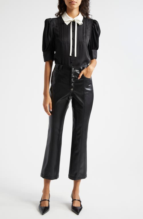 Shop Cinq À Sept Wallace Faux Leather Crop Pants In Black