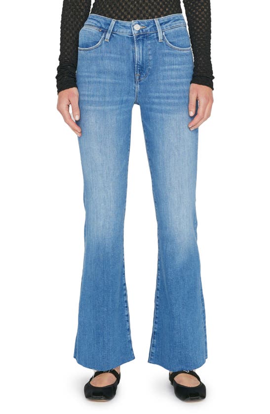 Frame Le Easy Flare Raw Hem Jeans In Drizzle