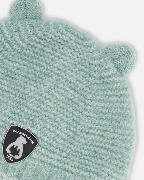 Deux Par Deux Baby Unisex Knit Hat With Ears Green In Iceberd Green