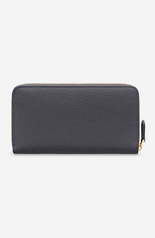 Shop Maison De Sabre Maison De Sabré Long Leather Zip Wallet In Graphite Sky