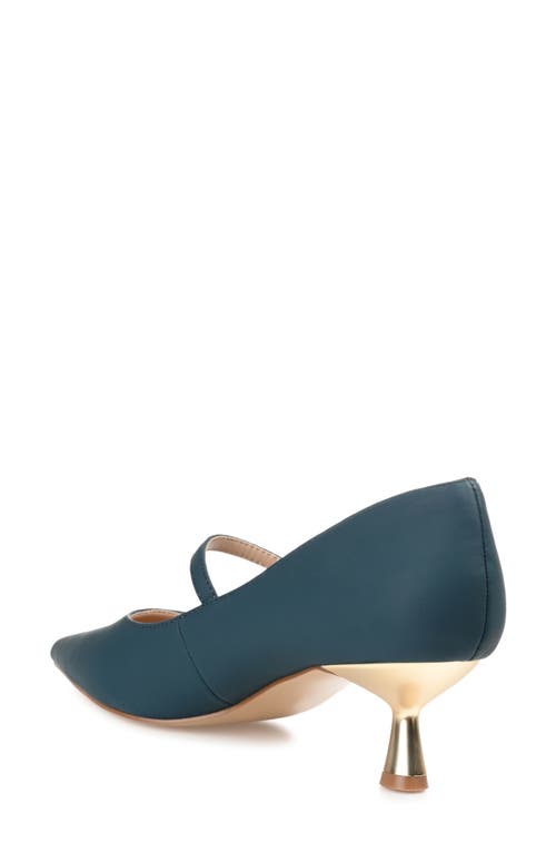 Journee Collection Womens Manza Kitten Heel Mary Jane Pointed Toe Pumps In Navy