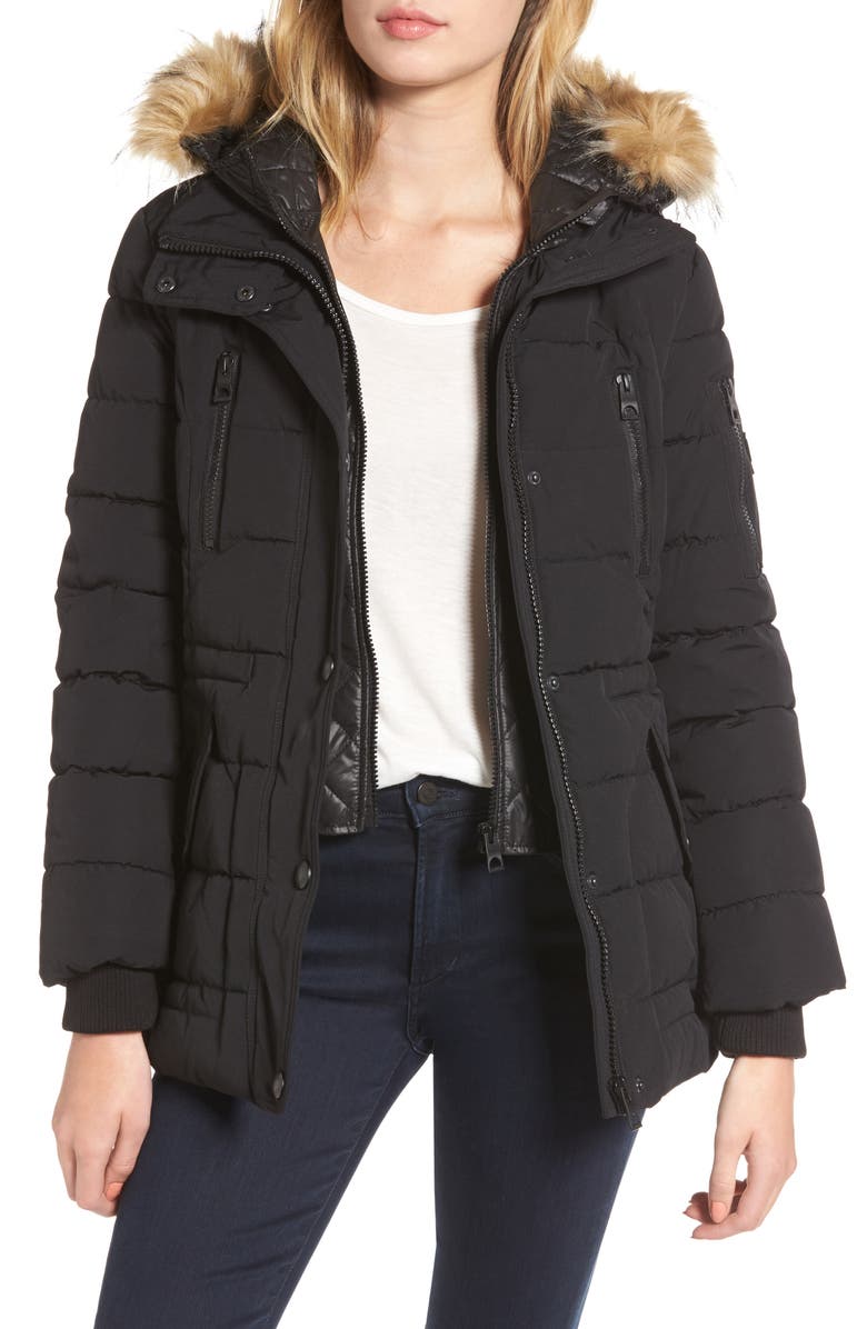 GUESS Vestee Anorak with Faux Fur Trim | Nordstrom
