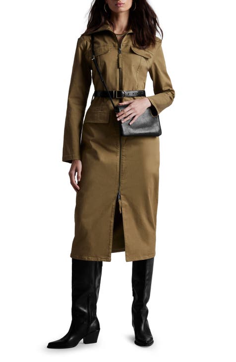 Long Sleeve Twill Shirtdress