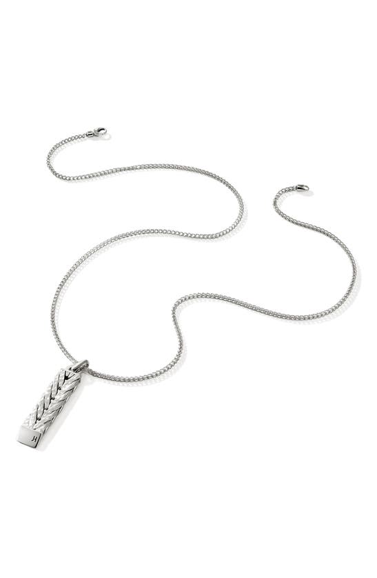 Shop John Hardy Hammered Chain Pendant Necklace In Silver