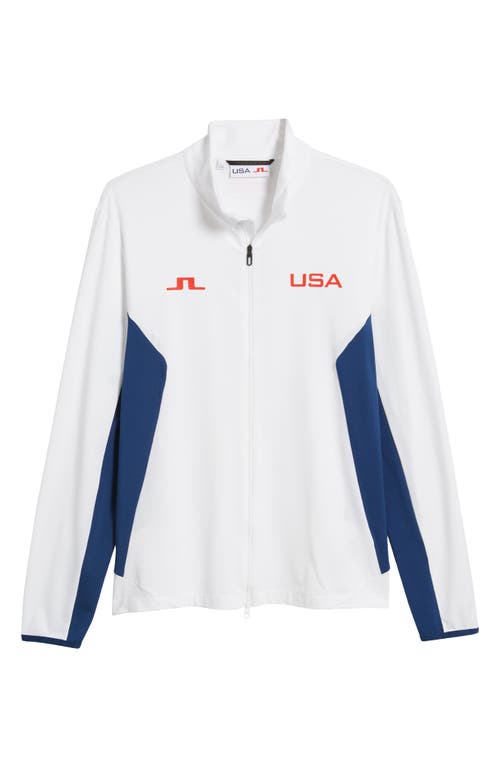 Shop J. Lindeberg Constantin Gold Jacket In White