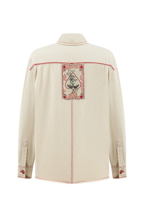 NOCTURNE NOCTURNE APPLIQUÉ LONG SLEEVE SHIRT