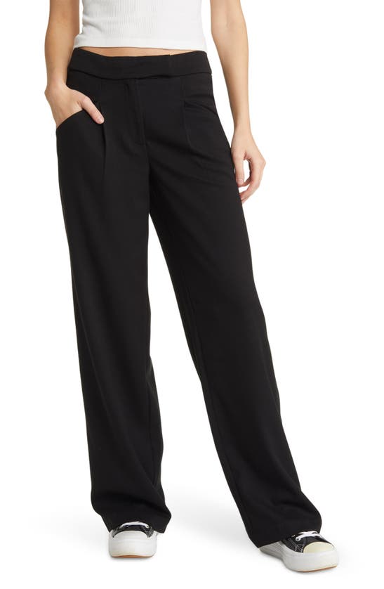 Something New Naomi Pleat Front High Waist Pants In Black