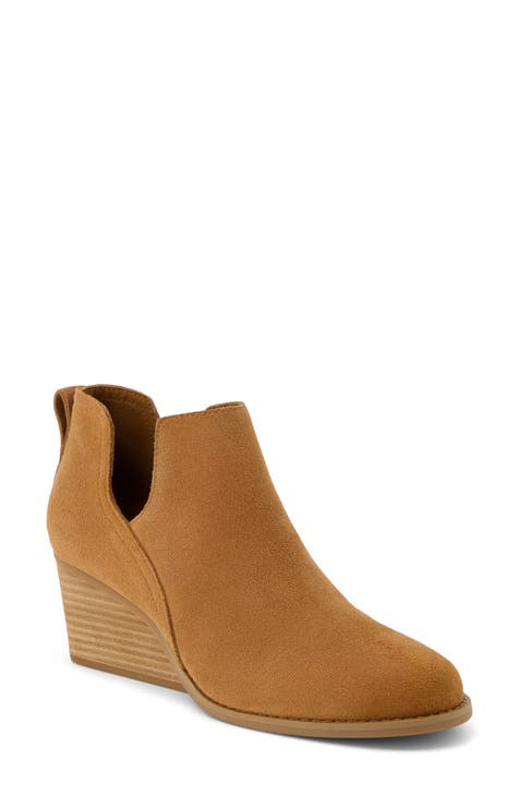 Brown cutout booties best sale