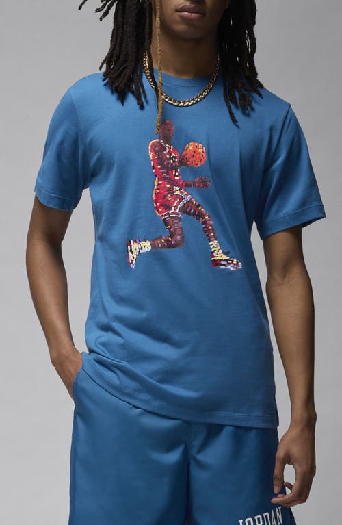 Shop Jordan Flight Essentials Graphic T-shirt In Industrial Blue/black