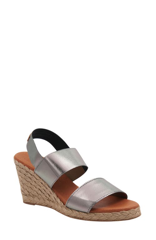 André Assous Allison Espadrille Wedge Sandal in Metallic Taupe at Nordstrom, Size 11
