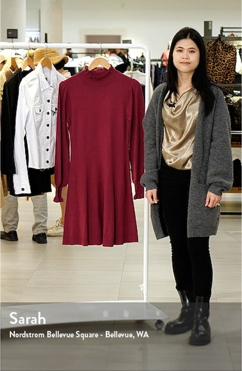 CeCe Mock Neck Long Sleeve Fit & Flare Sweater Dress | Nordstrom