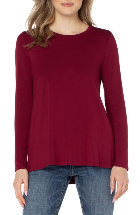 ACANI Burgundy Long Sleeve T-Shirt for Women Ribbed Women's Long Sleeve  Slim Fit Burgundy Basic Stretchy Lightweight T-Shirt(Burgundy X-Small) :  : Clothing, Shoes & Accessories