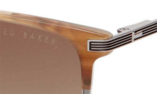 Ted Baker London 57mm Polarized Rectangle Sunglasses In Horn Grey