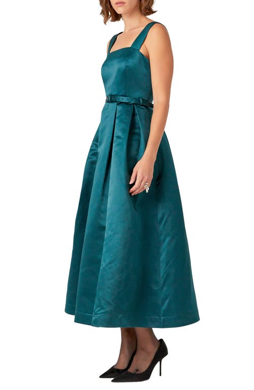 ENGLISH FACTORY ENGLISH FACTORY PLEATED BELTED MIDI DRESS