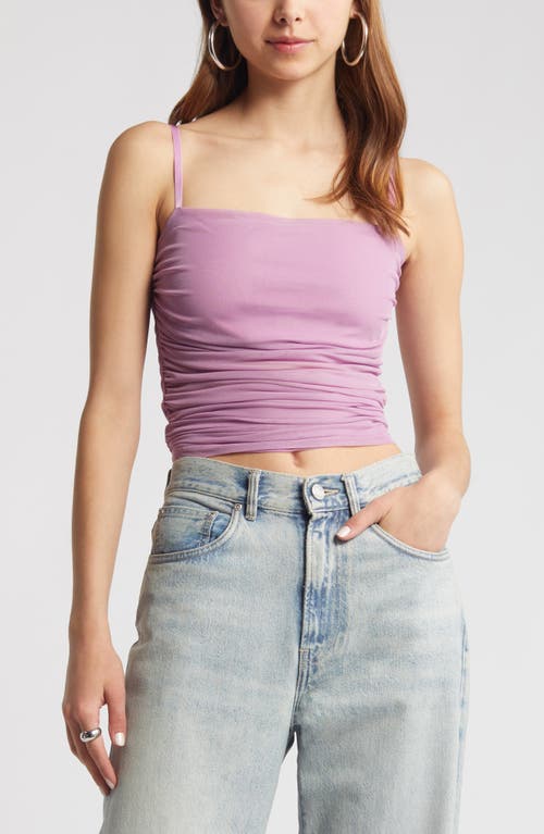 Open Edit Ruched Mesh Camisole at Nordstrom,
