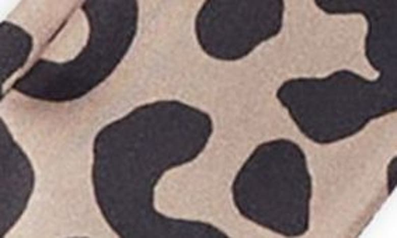 Shop Kate Spade Leopard Skinny Silk Scarf In Dark Almondine
