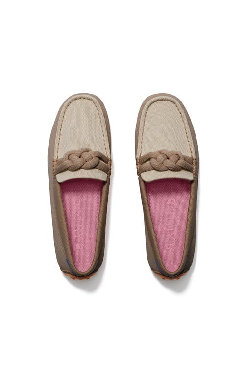 Shop Rothys Rothy's The Braid Driver In Latte Foam