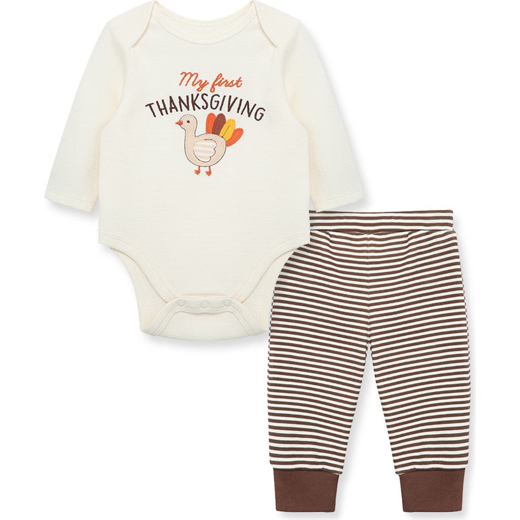 Little Me Turkey Cotton Bodysuit & Leggings Set in Multi