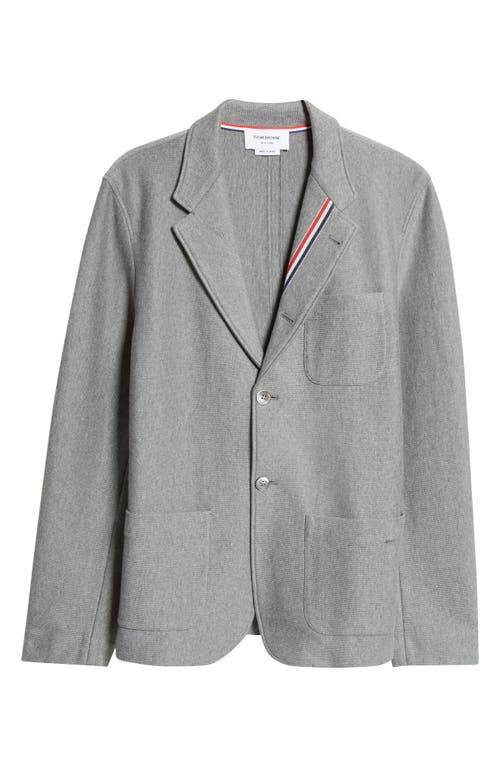 Shop Thom Browne Double Face Knit Cotton Sack Jacket In Medium Grey