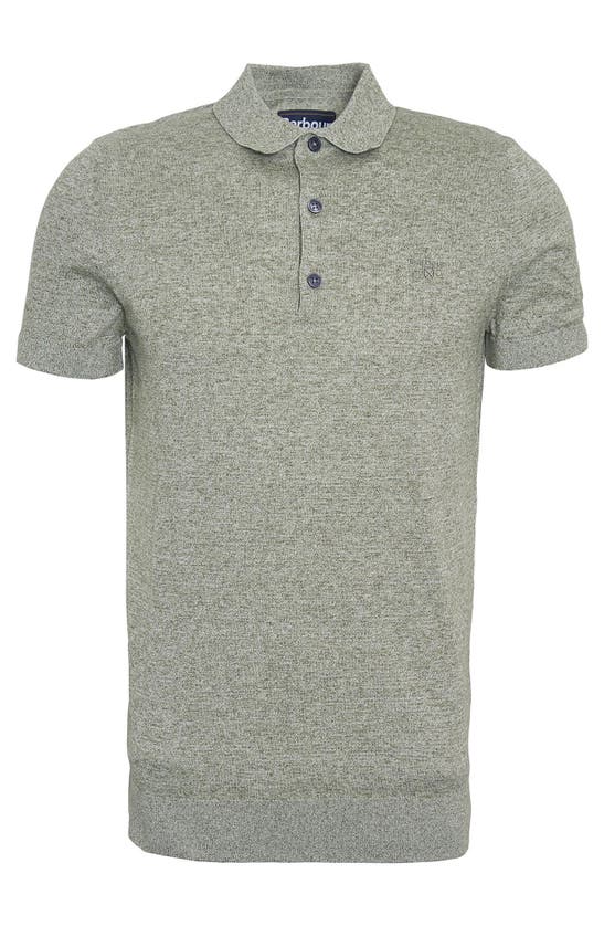 Shop Barbour Buston Cotton & Linen Polo In Dusty Green