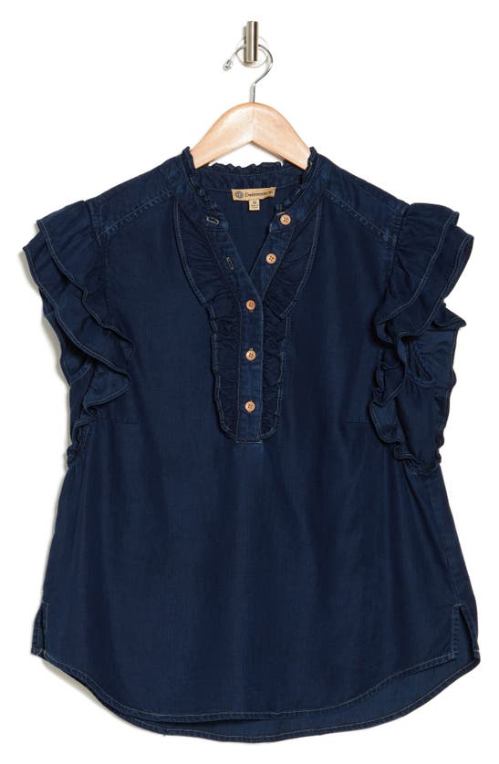 Democracy Ruffle Top In Blue