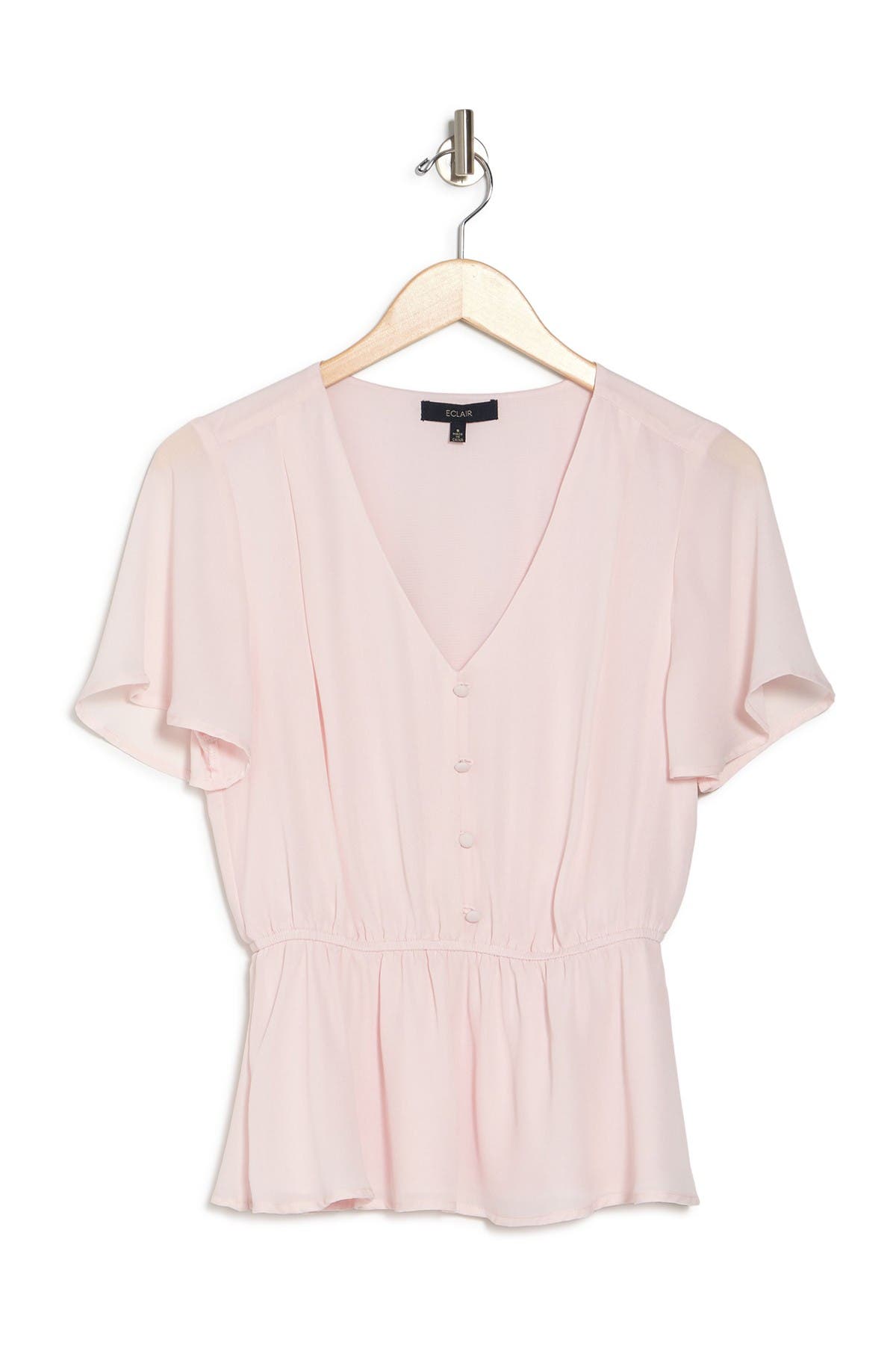 button front peplum blouse