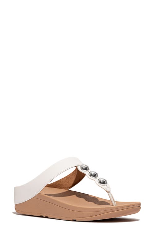 Shop Fitflop Fino Platform Wedge Flip Flop In Urban White