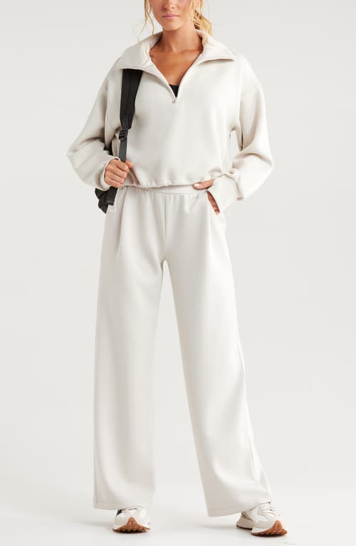 Zella Soft Modal Blend Half Zip Pullover In Grey Moonbeam