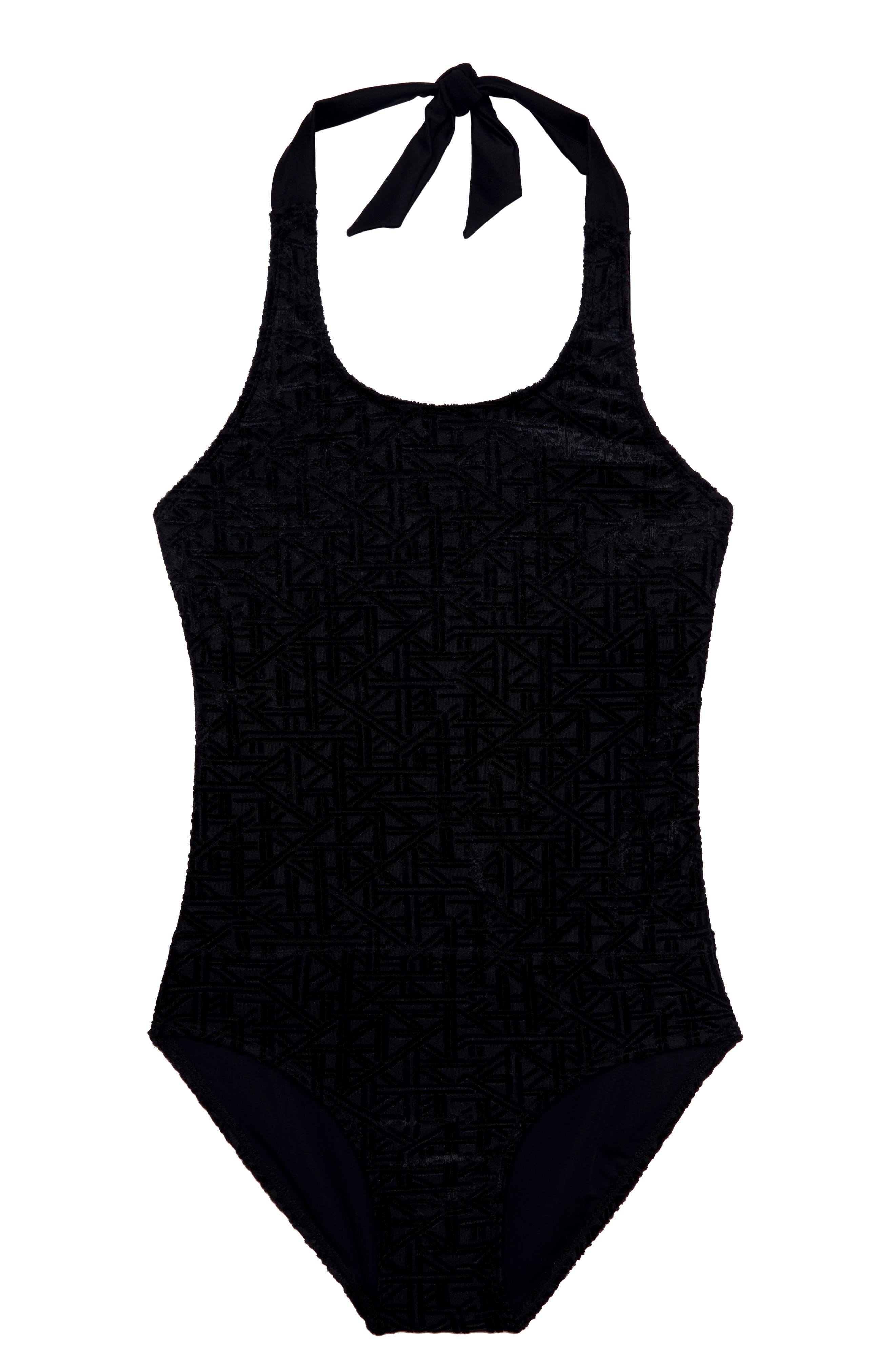 nordstrom black one piece swimsuit