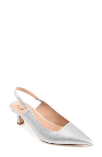Shop Journee Collection Paulina Slingback Pump In Silver