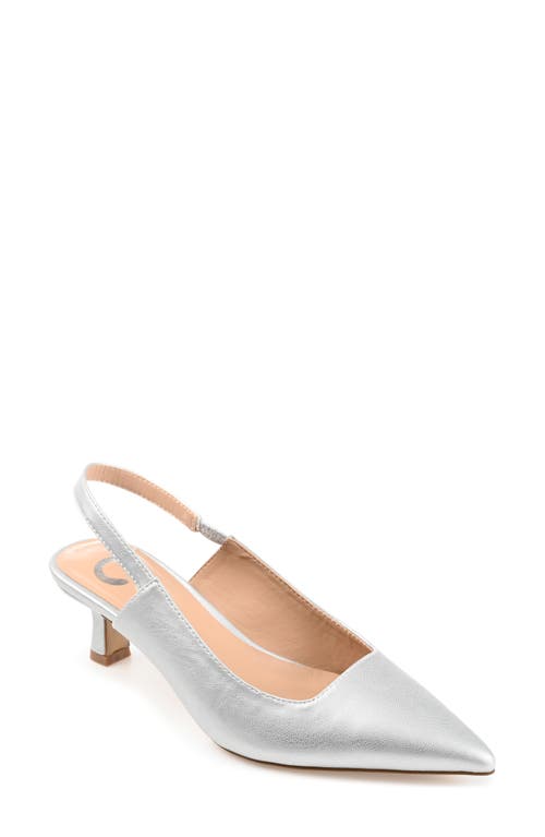 Shop Journee Collection Paulina Slingback Pump In Silver