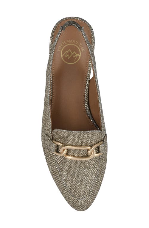 White Mountain Footwear Boreal Slingback Mule In Gold Glitter Fabric