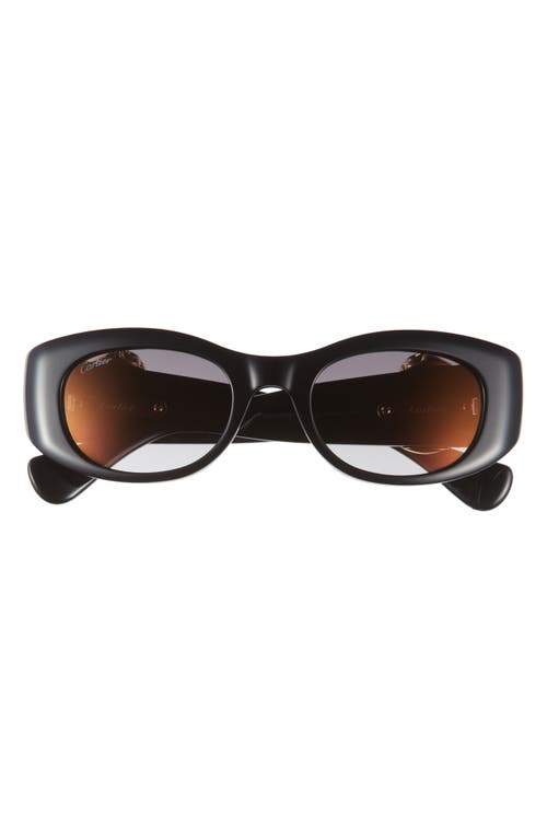 Cartier 51mm Polarized Cat Eye Sunglasses in Black at Nordstrom